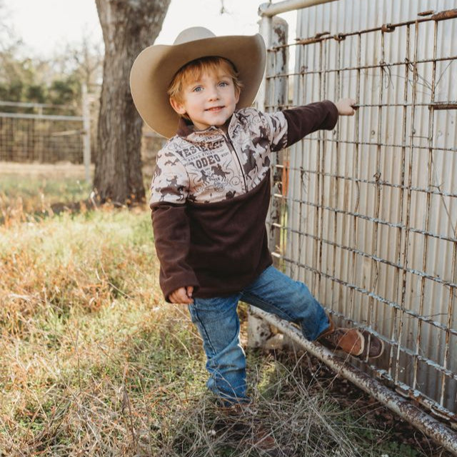 Boys Western Rodeo Fleece Zip Up  by Shea Baby