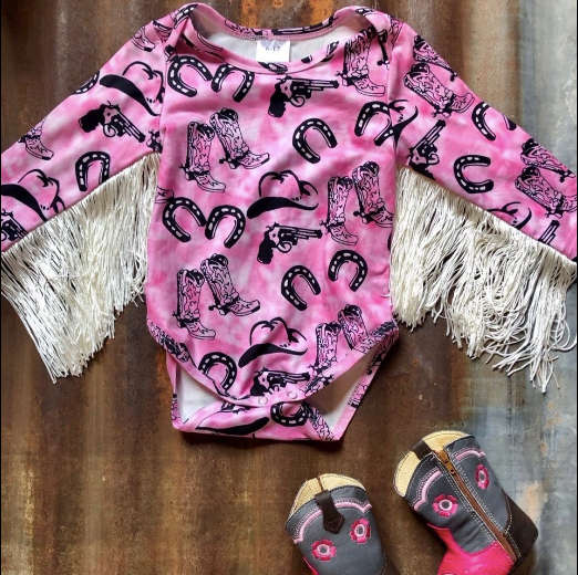 Girls Rancher Cowgirl Pearl Snap Onesie or Shirt by Shea Baby