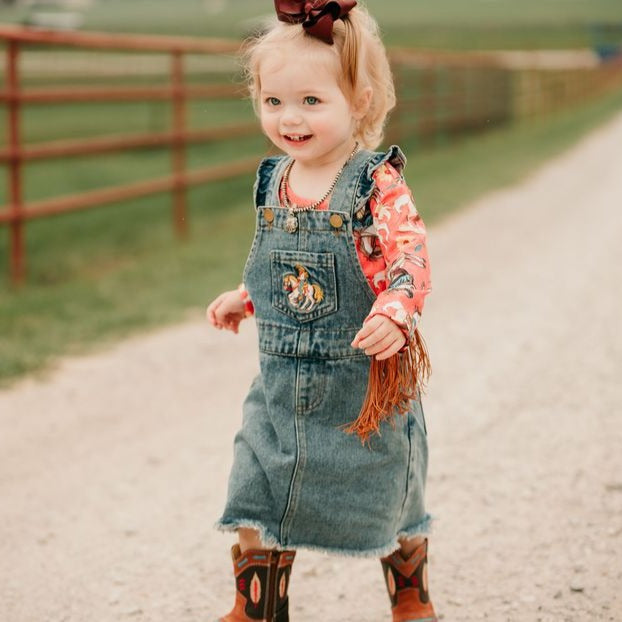 Overall dress little girl best sale