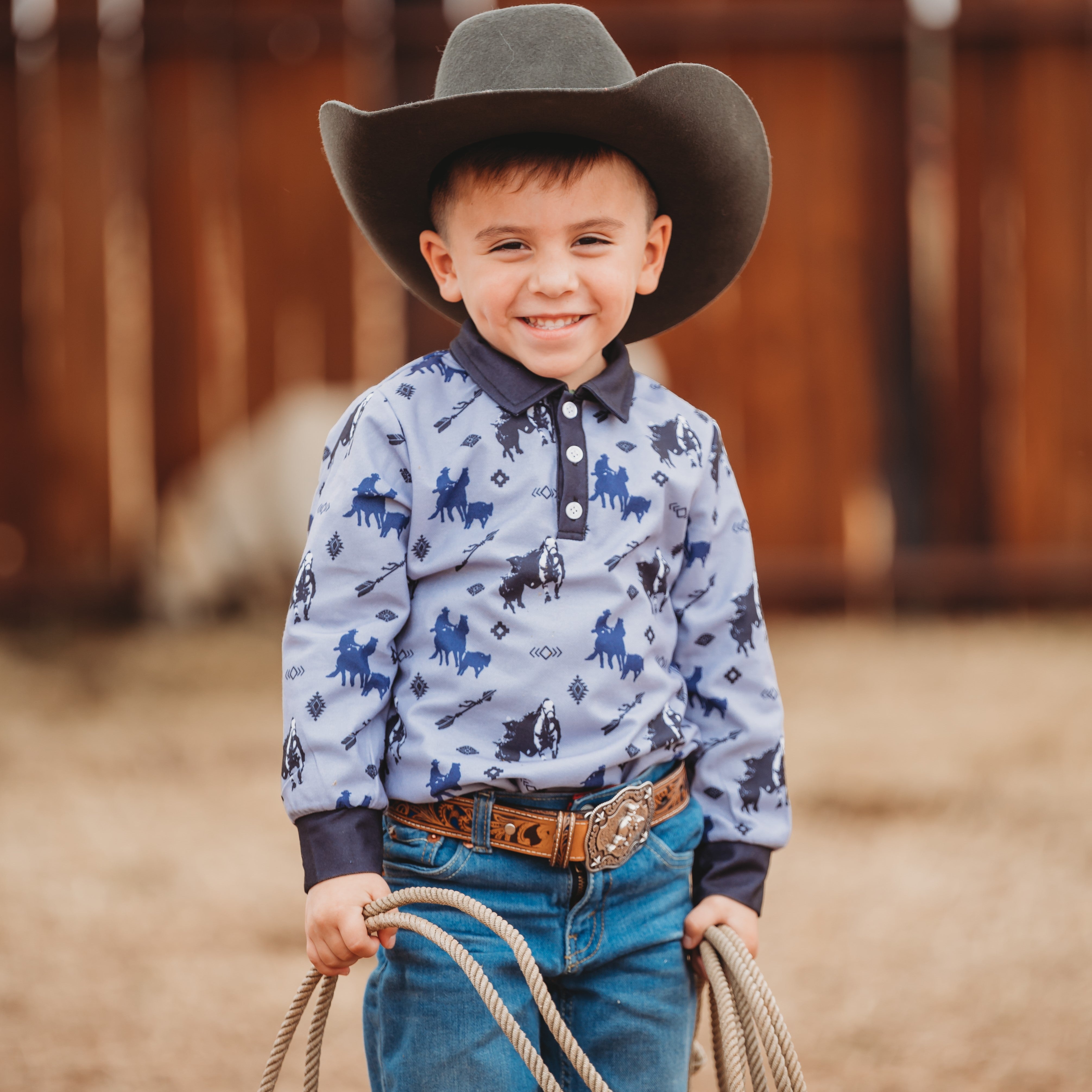 Toddler boy cowboy top shirt