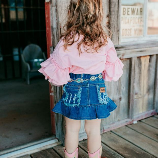 Baby girl denim ruffle skirt best sale