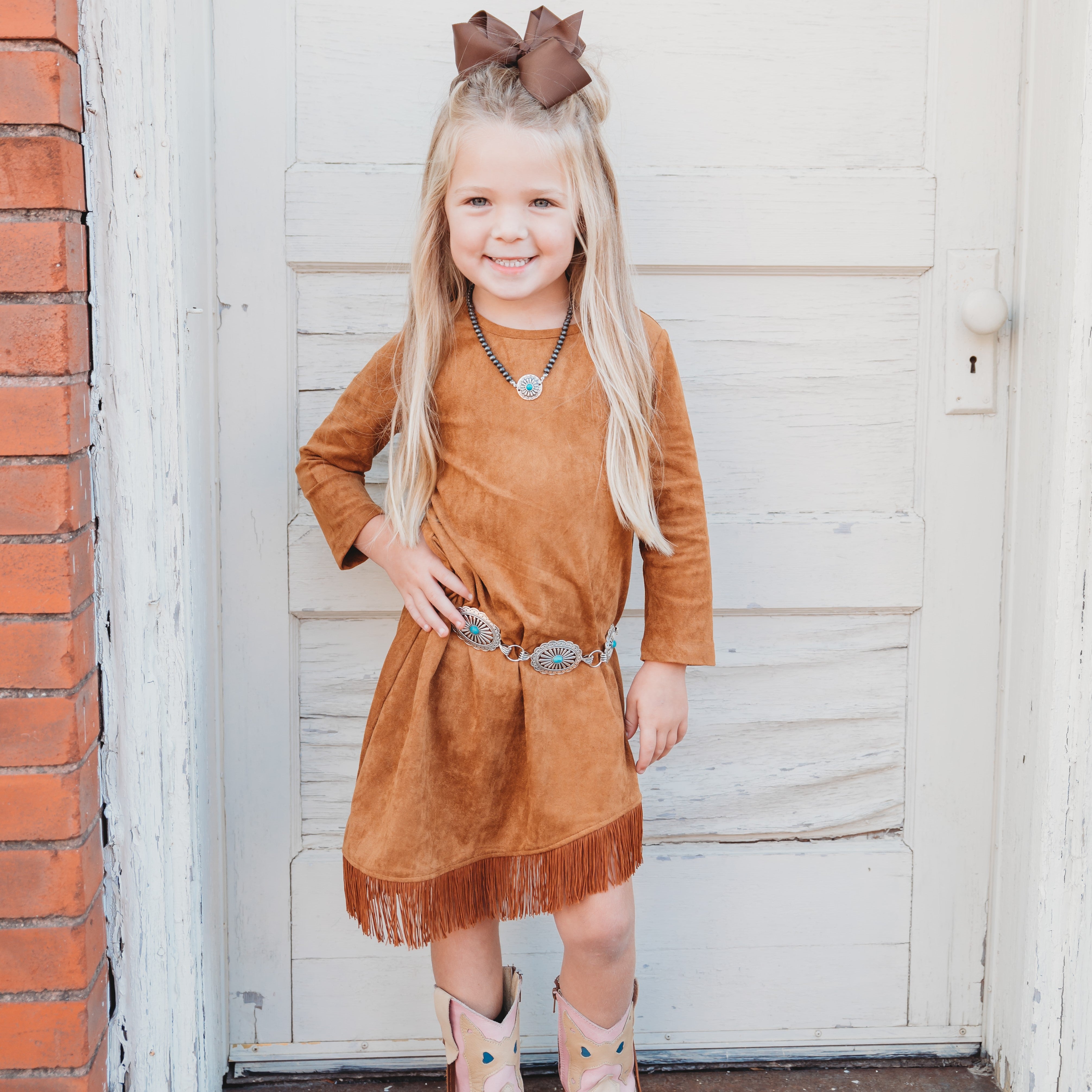 Shea Baby Infant /Toddler L/S Suede Dress - Size 2T