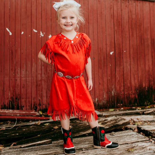 Shea Baby Little Girls' Southwest Dress (Size: 2T, Color: RED)