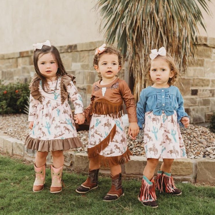 Gettin' Western Denim Dress Baby (0-18M)