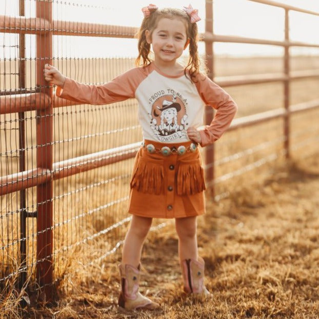 Fringe Pocket Suede Skirt Toddler 2T 5T