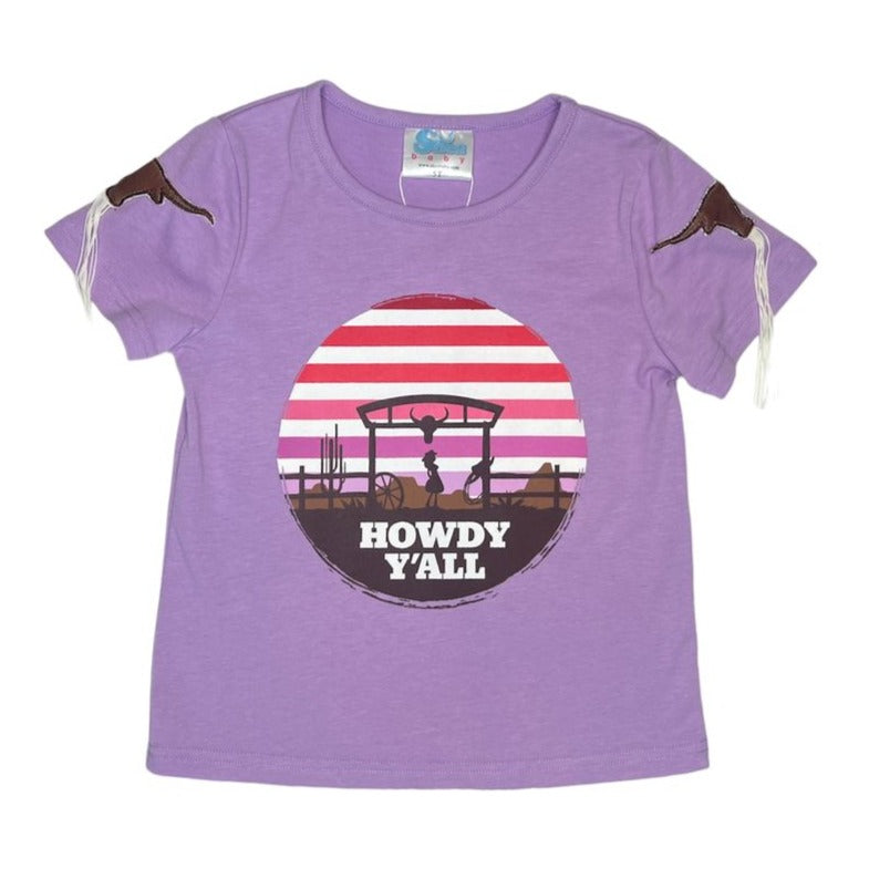 HOWDY.dot fringe marun tops