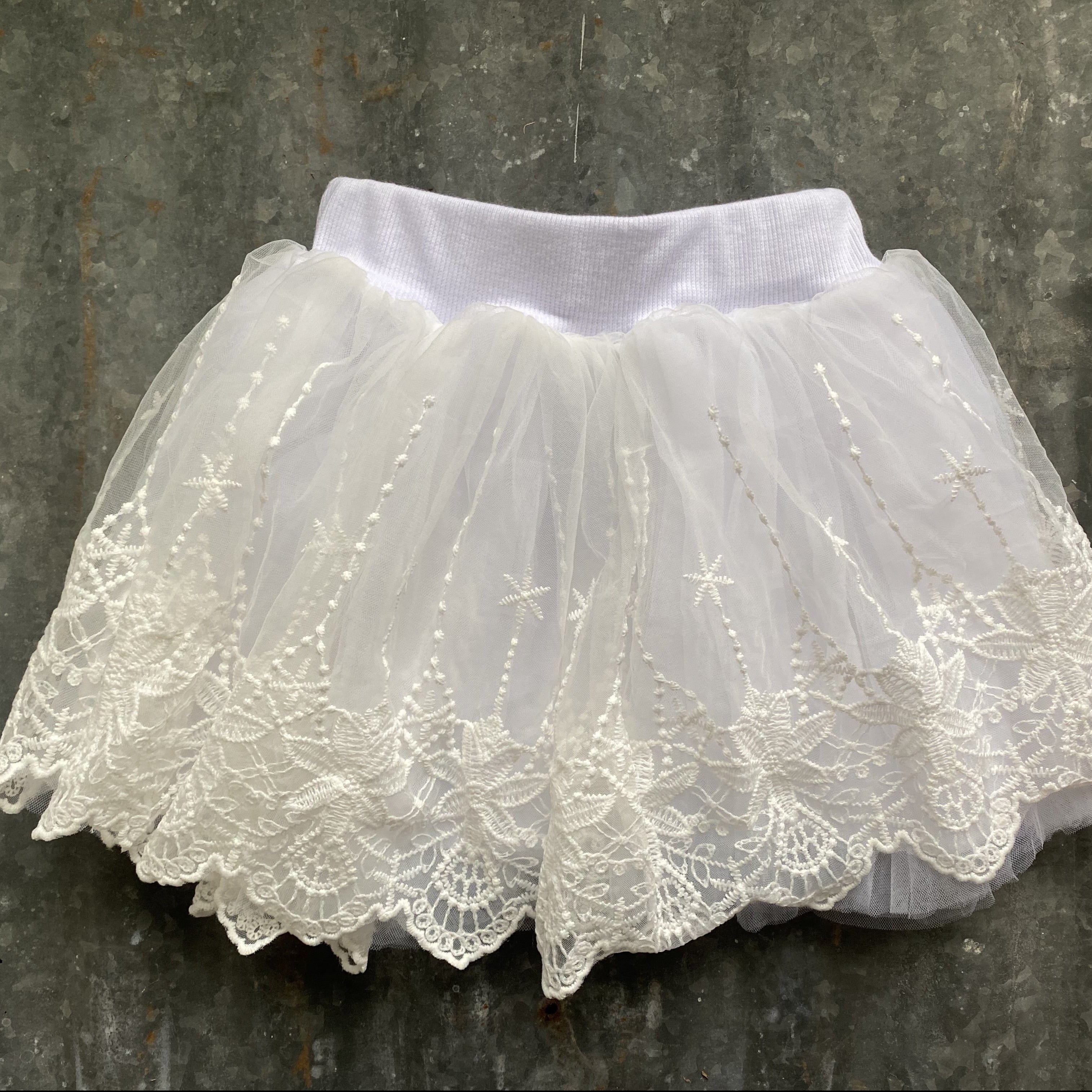 Chiffon skirt white Toddler 2T 5T