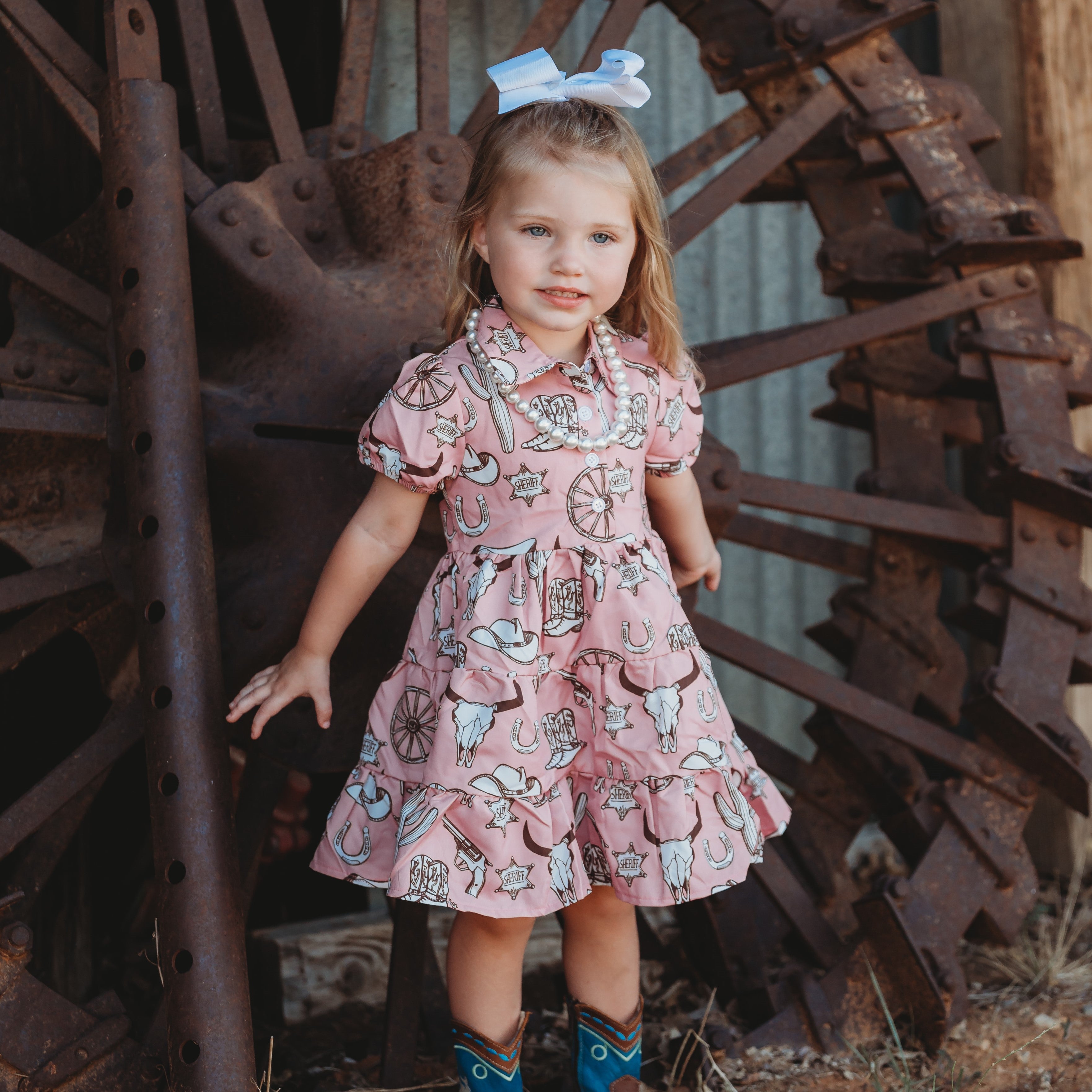 Pink Sheriff Flow Dress Toddler 2T 5T Shea Baby