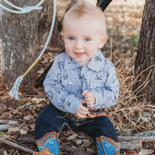 Shea Baby Infant /Todder Desert Sky Pearl Snap Onesie/Shirt - Size 6/12 - Eli's Western Wear